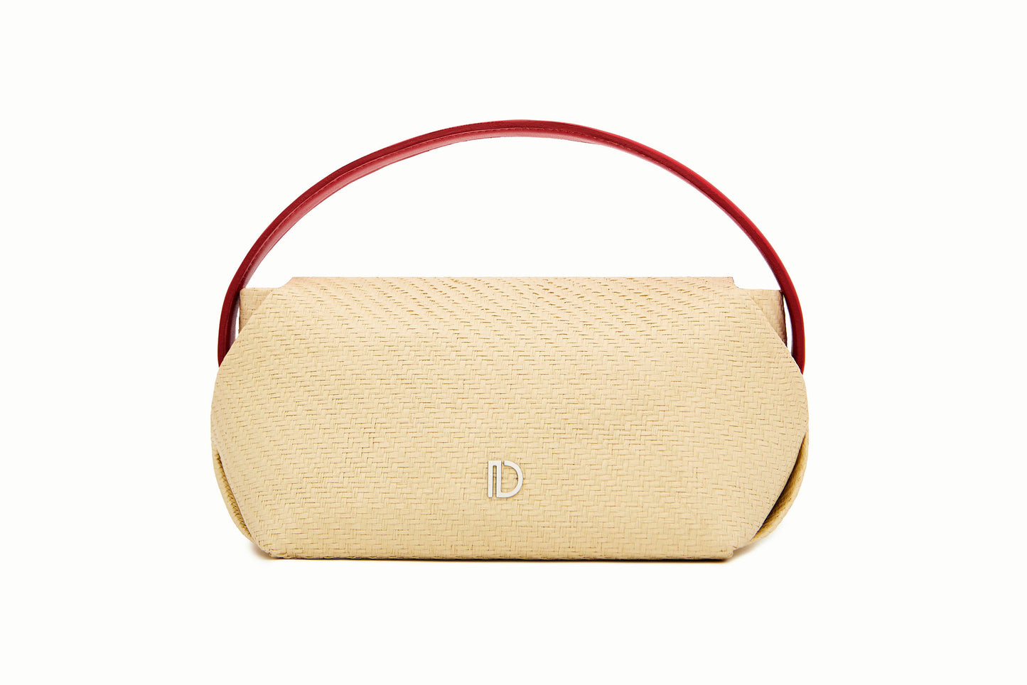 BOLSO 003 CON ASA ROJA DOCE RAFIA